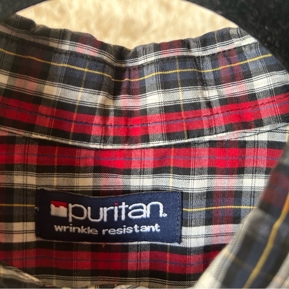 Puritan Wrinkle Resistant Red Plaid Button-up Shirt - Picture 7 of 7